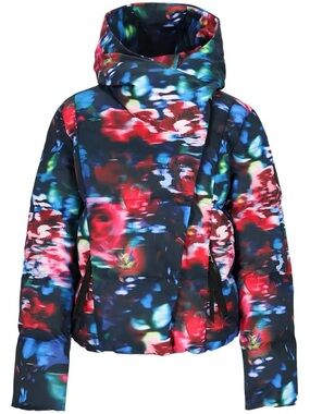 NWT OBERMEYER BIG KIDS ISLA SKI PUFFER FLOWER DOWN JACKET SIZE S 8 OR M 10-12